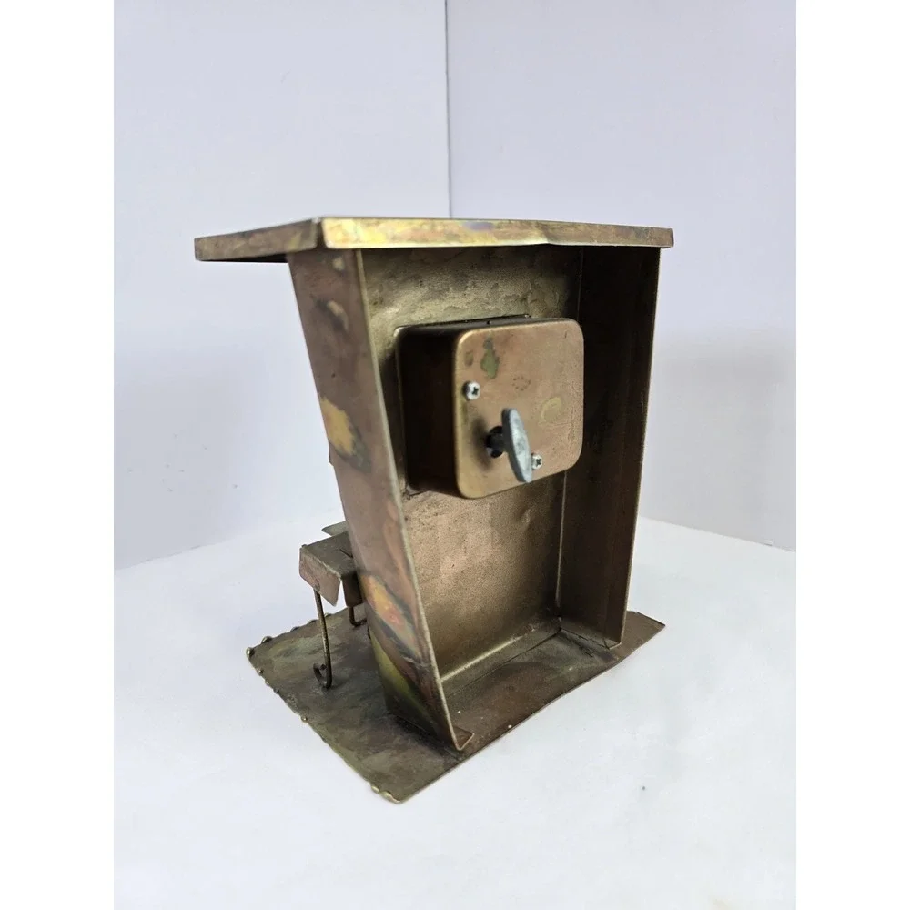 VTG Copper The Sting Metal Music Box Piano Player Figurine Hong Kong Tested Good